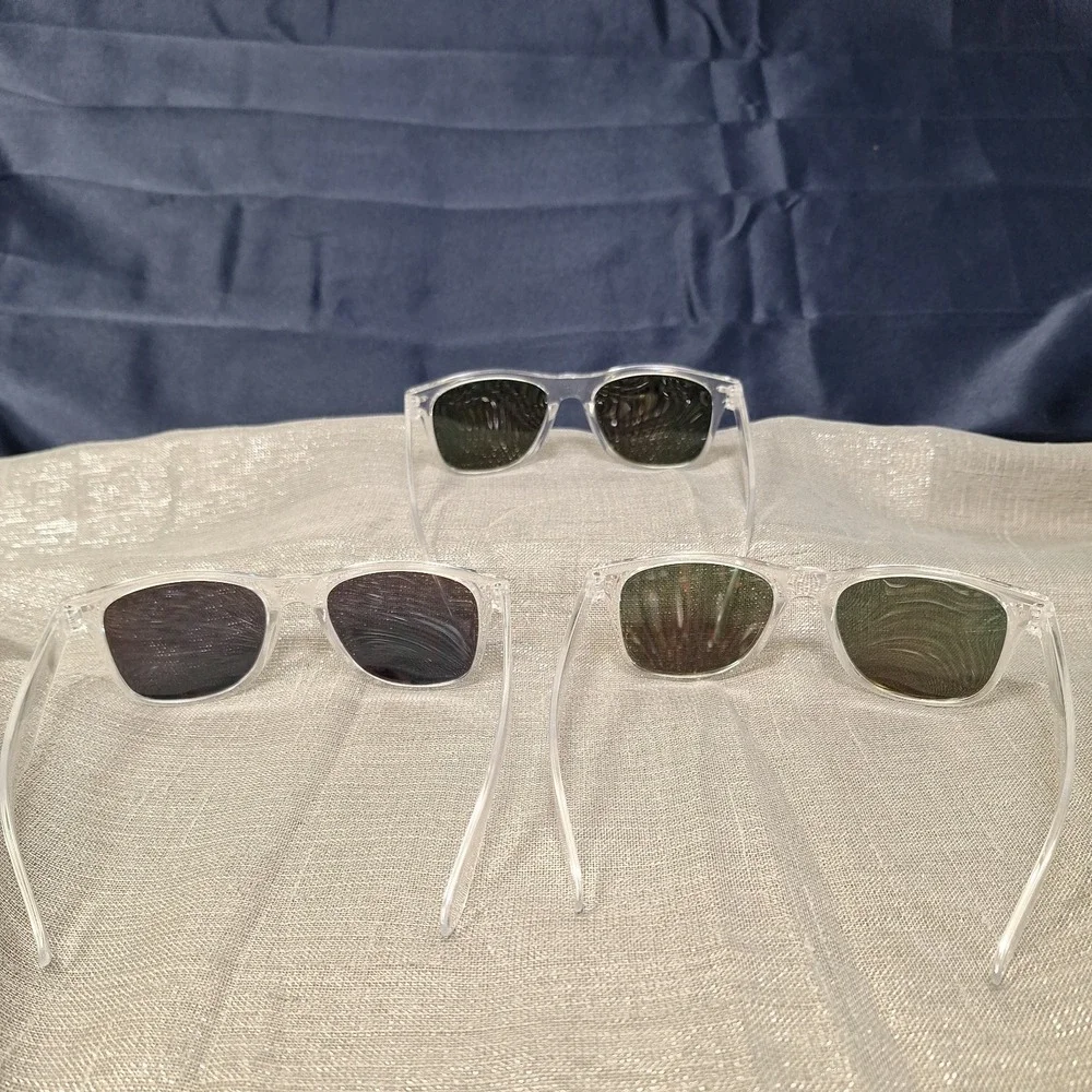 3 Pairs Clear Frame Plastic Color Mirror Lens Sunglasses Colorful Mirrored Lot